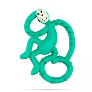 Gryzak masujący ze szczoteczką, mini, zielony - Matchstick Monkey