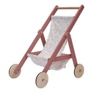 Drewniany wózek dla lalek FSC Flowers and Butterflies - Little Dutch