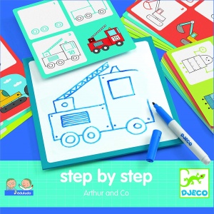 Nauka rysowania krok po kroku, Eduludo, pojazdy - Djeco,