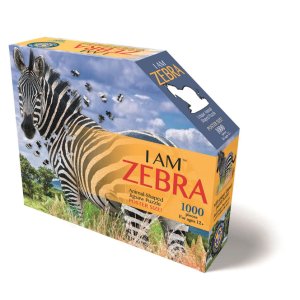 Puzzle konturowe, 1000 el., Zebra - Madd Capp,