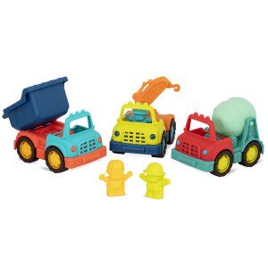 Zestaw 3 samochodów budowlanych z figurkami - B.toys